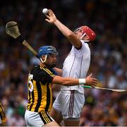 8 July 2018; Galway goalkeeper James Skehill clears under pressure from Kilkenny corner forward Ger Aylward during the Leinster GAA Hurling Senior Championship Final Replay match between Kilkenny and Galway at Semple Stadium in Thurles, Co Tipperary. Photo by Ray McManus/Sportsfile