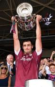 8 July 2018; The Galway captain David Burke lifts the Bob O'Keeffe Cup after the Leinster GAA Hurling Senior Championship Final Replay match between Kilkenny and Galway at Semple Stadium in Thurles, Co Tipperary. Photo by Ray McManus/Sportsfile