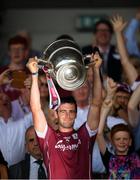 8 July 2018; David Burke of Galway lifts the Bob O'Keeffe Cup following the Leinster GAA Hurling Senior Championship Final Replay match between Kilkenny and Galway at Semple Stadium in Thurles, Co Tipperary. Photo by Eóin Noonan/Sportsfile