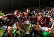 8 July 2018; Galway players celebrate with the Bob O'Keeffe Cup following the Leinster GAA Hurling Senior Championship Final Replay match between Kilkenny and Galway at Semple Stadium in Thurles, Co Tipperary. Photo by Eóin Noonan/Sportsfile