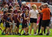 8 July 2018; Joe Canning of Galway with young fans after the Leinster GAA Hurling Senior Championship Final Replay match between Kilkenny and Galway at Semple Stadium in Thurles, Co Tipperary. Photo by Brendan Moran/Sportsfile