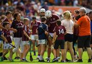 8 July 2018; Joe Canning of Galway with young fans after the Leinster GAA Hurling Senior Championship Final Replay match between Kilkenny and Galway at Semple Stadium in Thurles, Co Tipperary. Photo by Brendan Moran/Sportsfile