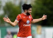 8 July 2018; Adam Wixted of Sligo Rovers celebrates after scoring his side's first goal during the SSE Airtricity League Premier Division match between Bray Wanderers and Sligo Rovers at the Carlisle Grounds in Bray, Co Wicklow. Photo by Matt Browne/Sportsfile