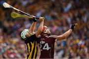 8 July 2018; Padraig Walsh of Kilkenny and Jonathan Glynn of Galway watch a dropping ball during the Leinster GAA Hurling Senior Championship Final Replay match between Kilkenny and Galway at Semple Stadium in Thurles, Co Tipperary. Photo by Brendan Moran/Sportsfile