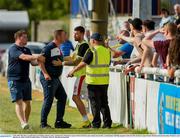 8 July 2018; Sligo Rovers goalkeeping coach Rodney Dalzell, centre, is held back by Sligo Rovers player Patrick McClean and a match steward after a confrontation with Sligo supporters after the SSE Airtricity League Premier Division match between Bray Wanderers and Sligo Rovers at the Carlisle Grounds in Bray, Co Wicklow. Photo by Matt Browne/Sportsfile