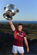 10 July 2018; Damien Comer of Galway with the Sam Maguire Cup in attendance during the GAA Hurling and Football All Ireland Senior Championship Series National Launch at Dun Aengus in the Aran Islands, Co Galway. Photo by Brendan Moran/Sportsfile