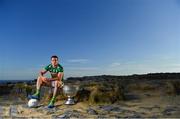 10 July 2018; Shane Enright of Kerry with the Sam Maguire Cup in attendance during the GAA Hurling and Football All Ireland Senior Championship Series National Launch at Dun Aengus in the Aran Islands, Co Galway. Photo by Brendan Moran/Sportsfile