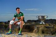 10 July 2018; Shane Enright of Kerry with the Sam Maguire Cup in attendance during the GAA Hurling and Football All Ireland Senior Championship Series National Launch at Dun Aengus in the Aran Islands, Co Galway. Photo by Brendan Moran/Sportsfile