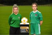 11 July 2018; Laura Shankland of Greystones United AFC, left, and Rionas Crowley of Cork City WFC during a Continental Tyres Under 17 Women's National League launch at the FAI HQ in Abbotstown, Dublin. Photo by Piaras Ó Mídheach/Sportsfile