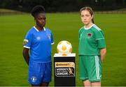 11 July 2018; Amidat Karimu of Limerick FC, left, and Rionas Crowley of Cork City WFC during a Continental Tyres Under 17 Women's National League launch at the FAI HQ in Abbotstown, Dublin. Photo by Piaras Ó Mídheach/Sportsfile