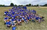 12 July 2018; Leinster players Adam Byrne and Josh van der Flier with camp participants during the Bank of Ireland Leinster Rugby Summer Camp - Greystones RFC at Greystones RFC in Greystones, Co Wicklow. Photo by Brendan Moran/Sportsfile