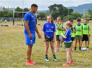 12 July 2018; Adam Byrne of Leinster with camp participants during the Bank of Ireland Leinster Rugby Summer Camp - Greystones RFC at Greystones RFC in Greystones, Co Wicklow. Photo by Brendan Moran/Sportsfile