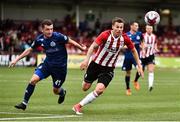 12 July 2018; Ben Fisk of Derry City in action against Hurenka Artsem of Dinamo Minsk during the UEFA Europa League 1st Qualifying Round First Leg match between Derry City and Dinamo Minsk at Brandywell Stadium in Derry. Photo by Oliver McVeigh/Sportsfile