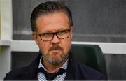 12 July 2018; AIK head coach Rikard Norling during the UEFA Europa League 1st Qualifying Round First Leg match between Shamrock Rovers and AIK at Tallaght Stadium, Dublin. Photo by Brendan Moran/Sportsfile