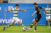 12 July 2018; Joel Coustrain of Shamrock Rovers in action against Daniel Sundgren of AIK during the UEFA Europa League 1st Qualifying Round First Leg match between Shamrock Rovers and AIK at Tallaght Stadium, Dublin. Photo by Brendan Moran/Sportsfile