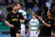 12 July 2018; Daniel Sundgren of AIK celebrates after scoring his side's first goal during the UEFA Europa League 1st Qualifying Round First Leg match between Shamrock Rovers and AIK at Tallaght Stadium, Dublin. Photo by Brendan Moran/Sportsfile