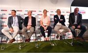 12 July 2018; Panellists, from left, Sky Sports analyst Senan Connell, Sky Sports analyst Peter Canavan, Sky Sports mentor Cora Staunton, Sky Sports analyst James Horan, and Irish Independent GAA Correspondent Colm Keys at the Sky Sports GAA Football Roadshow at Kilmacud Crokes, Dublin. Ahead of its coverage of the Super 8’s, the Sky Sports team of expert analysts visited Kilmacud for a special preview night before the opening round of fixtures. Entering into the fifth year of its partnership with the GAA, Sky Sports is extending its support beyond the screen, visiting clubs with its GAA Roadshow series while also supporting the GAA Super Games Centres, as part of a €3million investment in grassroots initiatives over five years. Photo by Piaras Ó Mídheach/Sportsfile