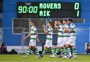 12 July 2018; Shamrock Rovers players leave the pitch after after the UEFA Europa League 1st Qualifying Round First Leg match between Shamrock Rovers and AIK at Tallaght Stadium, Dublin. Photo by Brendan Moran/Sportsfile
