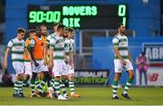 12 July 2018; Shamrock Rovers players leave the pitch after the UEFA Europa League 1st Qualifying Round First Leg match between Shamrock Rovers and AIK at Tallaght Stadium, Dublin. Photo by Brendan Moran/Sportsfile