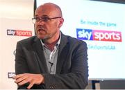 12 July 2018; Irish Independent GAA Correspondent Colm Keys speaking at the Sky Sports GAA Football Roadshow at Kilmacud Crokes, Dublin. Ahead of its coverage of the Super 8’s, the Sky Sports team of expert analysts visited Kilmacud for a special preview night before the opening round of fixtures. Entering into the fifth year of its partnership with the GAA, Sky Sports is extending its support beyond the screen, visiting clubs with its GAA Roadshow series while also supporting the GAA Super Games Centres, as part of a €3million investment in grassroots initiatives over five years. Photo by Piaras Ó Mídheach/Sportsfile