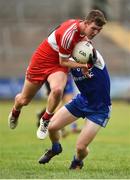 13 July 2018; Shay Murray of Derry in action against Brendan Óg O Dufaigh of Monaghan during the Electric Ireland Ulster GAA Football Minor Championship Final match between Derry and Monaghan at the Athletic Grounds, Armagh. Photo by Oliver McVeigh/Sportsfile
