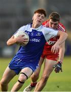 13 July 2018; Sean Jones of Monaghan in action against Shea Murray of Derry during the Electric Ireland Ulster GAA Football Minor Championship Final match between Derry and Monaghan at the Athletic Grounds, Armagh. Photo by Oliver McVeigh/Sportsfile