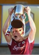 13 July 2018; Galway captain Conor Raftery lifts the cup following the Electric Ireland Connacht GAA Minor Championship Final match between Roscommon and Galway at Dr Hyde Park in Roscommon. Photo by Matt Browne/Sportsfile
