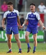 13 July 2018; Andrew Moore, left, and Donnach Swinburne of Monaghan celebrate following the Electric Ireland Ulster GAA Football Minor Championship Final match between Derry and Monaghan at the Athletic Grounds in Armagh. Photo by Oliver McVeigh/Sportsfile