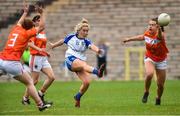 14 July 2018; Ciara McAnespie of Monaghan in action against Codagh McCambridge of Armagh during the TG4 All-Ireland Ladies Football Senior Championship Group 2 Round 1 match between Armagh and Monaghan at St Tiernach's Park, in Clones, Monaghan. Photo by Oliver McVeigh/Sportsfile