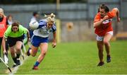 14 July 2018; Ciara McAnespie of Monaghan in action against Clodagh McCambridge of Armagh during the TG4 All-Ireland Ladies Football Senior Championship Group 2 Round 1 match between Armagh and Monaghan at St Tiernach's Park, in Clones, Monaghan. Photo by Oliver McVeigh/Sportsfile