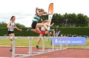 14 July 2018; Grace Rooney from Youghal A.C Co Cork on her way to winning the girls under-14 75m hurdles during the Irish Life Health National T&F Juvenile Day one at Tullamore Harriers Stadium, in Tullamore, Co. Offaly. Photo by Matt Browne/Sportsfile