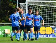 14 July 2018; UCD players celebrate after Sean McDonald scored his side's first goal during the SSE Airticity National U19 League match between UCD and Bray Wanderers at UCD Bowl, in Belfield, Dublin. Photo by David Fitzgerald/Sportsfile
