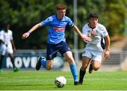 14 July 2018; Sean Quinn of UCD in action against Byron O'Gorman of Bray Wanderers during the SSE Airticity National U19 League match between UCD and Bray Wanderers at UCD Bowl, in Belfield, Dublin. Photo by David Fitzgerald/Sportsfile