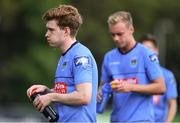 14 July 2018; John O'Keane of UCD during a water break in the SSE Airticity National U19 League match between UCD and Bray Wanderers at UCD Bowl, in Belfield, Dublin. Photo by David Fitzgerald/Sportsfile