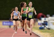 14 July 2018; Sarah Clarke from Na Fianna A.C. Co Meath, on her way to winning the Girls Under-19 880m during the Irish Life Health National T&F Juvenile Day one at Tullamore Harriers Stadium, in Tullamore, Co. Offaly. Photo by Matt Browne/Sportsfile
