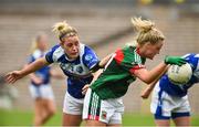 14 July 2018; Fiona Doherty of Mayo in action against Grainne McGlade of Cavan during the TG4 All-Ireland Ladies Football Senior Championship Group 4 Round 1 match between Cavan and Mayo at St Tiernach's Park, in Clones, Monaghan. Photo by Oliver McVeigh/Sportsfile