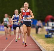 14 July 2018; Emma Moore, from Galway City Harriers A.C. on her way to winning the girls under-15 800m during the Irish Life Health National T&F Juvenile Day one at Tullamore Harriers Stadium, in Tullamore, Co. Offaly. Photo by Matt Browne/Sportsfile