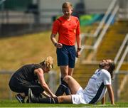 14 July 2018; Konrad Wicches of Bray Wanderers receives medical attention during the SSE Airticity National U19 League match between UCD and Bray Wanderers at UCD Bowl, in Belfield, Dublin. Photo by David Fitzgerald/Sportsfile