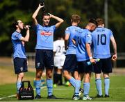 14 July 2018; Luke Boore of UCD during the water break in the SSE Airticity National U19 League match between UCD and Bray Wanderers at UCD Bowl, in Belfield, Dublin. Photo by David Fitzgerald/Sportsfile