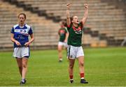 14 July 2018; Kathryn Sullivan of Mayo celebrates at the end of the TG4 All-Ireland Ladies Football Senior Championship Group 4 Round 1 match between Cavan and Mayo at St Tiernach's Park, in Clones, Monaghan. Photo by Oliver McVeigh/Sportsfile