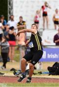 14 July 2018; Karlis Kaugars from Dunleer A.C. Co Louth who won the boys under-14 Javelin with a championship best throw of 55.63m during the Irish Life Health National T&F Juvenile Day one at Tullamore Harriers Stadium, in Tullamore, Co. Offaly. Photo by Matt Browne/Sportsfile
