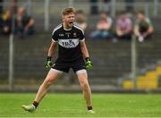 14 July 2018; Derry goalkeeper Oran Martin celebrates his side's second goal scored by team-mate Oisín McWilliams during the EirGrid GAA Football All-Ireland U20 Championship Semi-Final match between Mayo and Derry at Páirc Seán Mac Diarmada, in Carrick-on-Shannon. Photo by Piaras Ó Mídheach/Sportsfile