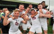 14 July 2018; Kildare players celebrate after beating Kerry in  the EirGrid GAA Football All-Ireland U20 Championship Semi-Final match between Kildare and Kerry at the Gaelic Grounds, Limerick. Photo by Ray Ryan/Sportsfile