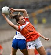 14 July 2018; Clodagh McCambridge of Armagh in action against Ciara McAnespie of Monaghan during the TG4 All-Ireland Ladies Football Senior Championship Group 2 Round 1 match between Armagh and Monaghan at St Tiernach's Park, in Clones, Monaghan. Photo by Oliver McVeigh/Sportsfile