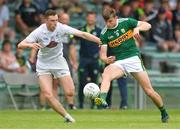 14 July 2018; Diarmuid O'Connor of Kerry in action against Ruadhan O'Giollan of Kildare during the EirGrid GAA Football All-Ireland U20 Championship Semi-Final match between Kildare and Kerry at the Gaelic Grounds, Limerick. Photo by Ray Ryan/Sportsfile