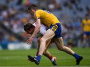 14 July 2018; Kieran McGeary of Tyrone  in action against Cathal Compton of Roscommon during the GAA Football All-Ireland Senior Championship Quarter-Final Group 2 Phase 1 match between Tyrone and Roscommon at Croke Park in Dublin. Photo by Ray McManus/Sportsfile