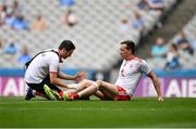 14 July 2018; Colm Cavanagh of Tyrone receives medical attention during the GAA Football All-Ireland Senior Championship Quarter-Final Group 2 Phase 1 match between Tyrone and Roscommon at Croke Park, in Dublin. Photo by David Fitzgerald/Sportsfile