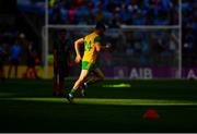 14 July 2018; Niall O'Donnell of Donegal runs onto the pitch for a team photo prior to the GAA Football All-Ireland Senior Championship Quarter-Final Group 2 Phase 1 match between Dublin and Donegal at Croke Park, in Dublin. Photo by David Fitzgerald/Sportsfile