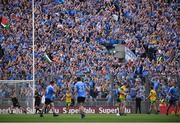 14 July 2018; Dublin supporters celebrate their side's second goal scored by Nially Scully of Dublin during the GAA Football All-Ireland Senior Championship Quarter-Final Group 2 Phase 1 match between Dublin and Donegal at Croke Park, in Dublin. Photo by David Fitzgerald/Sportsfile
