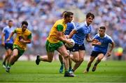 14 July 2018; Leo McLoone of Donegal in action against Eric Lowndes of Dublin during the GAA Football All-Ireland Senior Championship Quarter-Final Group 2 Phase 1 match between Dublin and Donegal at Croke Park in Dublin. Photo by David Fitzgerald/Sportsfile